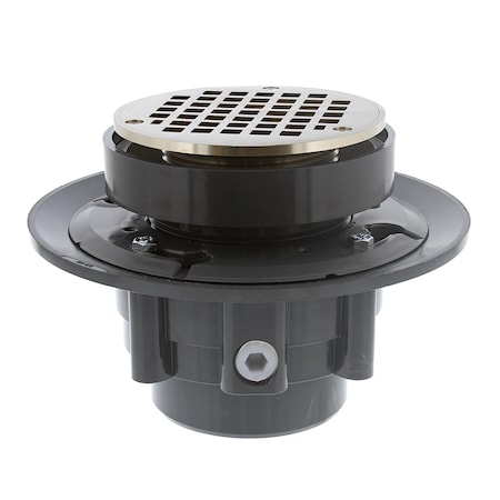 Jones Stephens 3inX4in LevelBest Complete Heavy Duty Drain System, 3in Metal Spud, 5in Nickel Bronze Strainer D49643